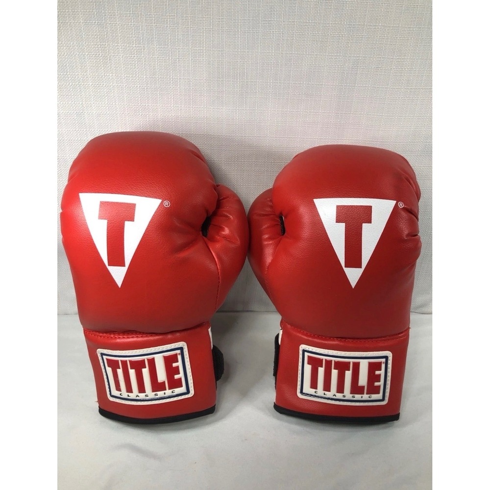 Title Classic Kids Boxing Gloves Red White Black Youth Training Sparring Gloves